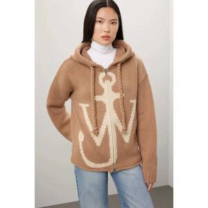JW ANDERSON Beige Knit Anchor Hoodie Sweater XL Excellent Condition